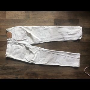 White 501 Levi Mid Rise Jeans